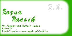 rozsa macsik business card